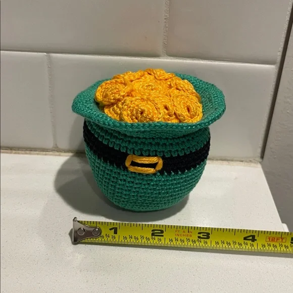 Handcrafted Crochet Pot of Gold Leprechaun Hat St. Patrick’s Day Holiday Decor - Picture 9 of 9